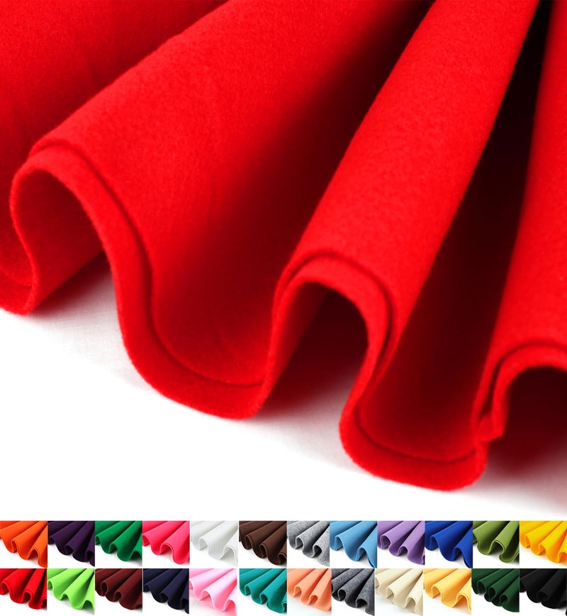 Barcelonetta | Felt Fabric | 72" Wide | 1.6mm Thick | Acrylic & Soft | Felt by The Yard | Felt for DIY Crafts, Projects, Sewing (Red, 1 Yard) - Image 1